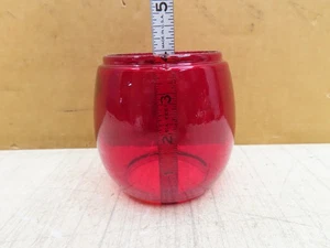 VTG EMBURY 10E RED GLASS REPLACEMENT RAILROAD LANTERN GLOBE - Picture 1 of 11