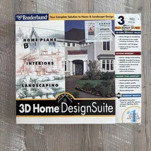 Vintage Broderbund NEW Unused 3D HOME DESIGN SUITE Deluxe 3.0 CD-ROM Windows PC - Picture 1 of 4