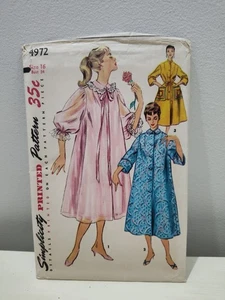 1954 Simplicity 4972 Schnittmuster Misses Negligee Hausmantel Staubtuch Größe 16 - Bild 1 von 9