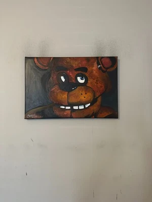 Five Nights At Freddy's Movie Horror Art  12" x 18" Painting Chris Cargill - Image 1 of 4