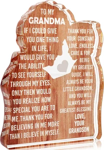 To My Grandma Acrylic Plaque - Mothers Day Gift from Grandson, Sentimental Grand - Picture 1 of 6