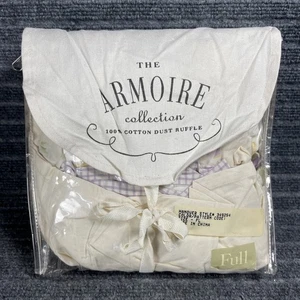 Vtg The Armoire Collection Cotton Shelby's Ribbon Purple Dust Ruffle Skirt Full - Picture 1 of 3