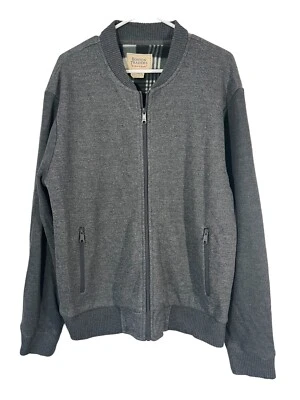 Boston Traders Men's Flannel Lined Full Zip Jacket Size XL Gray Zip Pockets - Image 1 of 4