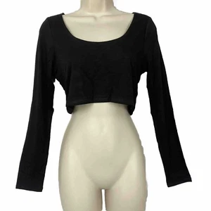 Naked Wardrobe Scoop Neck Crop Top Womens XL Black Sexy Bodycon NW T0369 NEW - Picture 1 of 12