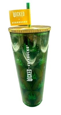 Starbucks - Wicked Emerald City Gold Green Tumbler - NEW - Wizard of Oz 24 OZ - Image 1 of 4