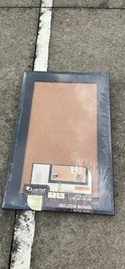 NEW Quartet Push Pin Cork Bulletin Board Black Frame 11” x 17” - Picture 1 of 5