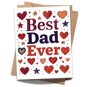Best Dad Ever Card – Father’s Day or Birthday Greeting for Dad or Grandpa - Picture 1 of 7
