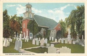 Postcard Old Swedes Church and Cemetery Wilmington Delaware WB - Picture 1 of 2