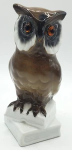 West Germany Vintage Gerold Porzellan Owl on Books Figurine - Picture 1 of 6