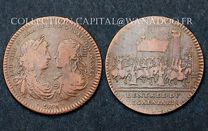 Jeton Marie Thérèse d'Autriche. Entrée du Légat à Paris 1664. Cuivre. Réf:F13048 - Picture 1 of 1