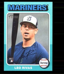 2024 Heritage High Number Aqua Border #711 Leo Rivas RC Mariners - Picture 1 of 2