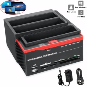 Station d'accueil HDD 2.5" 3.5" IDE SATA Clone Disque dur Multi Lecteur Carte Neuf - Photo 1/13