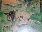 B. Howell Gay Signed Original Watercolor Painting Of Dogs