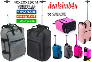 40x25x20cm Ryanair under seat Case Luggage Suitcase Cabin Wheeled Trolley Bag - Picture 1 of 109