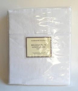 Belgian Flax Linen Drape Panel 50 x 88 Hampshire Station White Cotton Lined - Picture 1 of 5