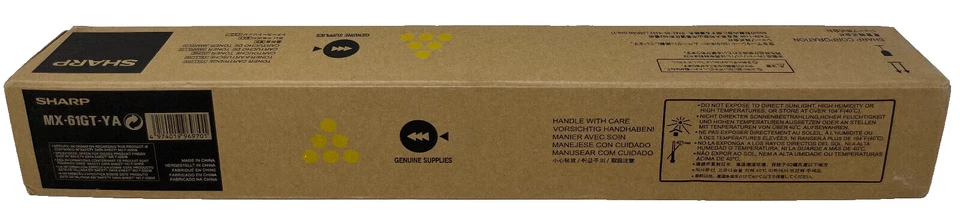 Sharp MX-61GTYA Tóner Original Amarillo MX-3070N/MX-3570N/MX-4070N [A Box ] - Imagen 1 de 1