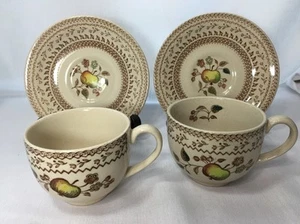 Johnson Bros Obst Sampler Tasse & Untertasse zwei Sets Staffordshire England  - Bild 1 von 9