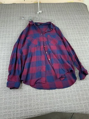 Camisa de mujer Ambiance roja y azul manga larga talla grande Foto 1 de 4