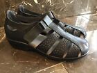 Propet Womens WSX023L Black Leather Slip On Comfort Breathable Sandals Size 8 AA