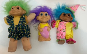 Vintage Troll Bundle - 3 assorted trolls Russ & Bubble Bath - Good Condition - Picture 1 of 6
