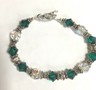 AQUAMARINE COLOR, BEAD RHINESTONE BRACELET made with SWAROVSKI CRYSTAL ...