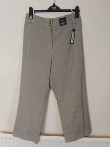 M&S Evie UK Size 20 Regular Straight 7/8th Leg High Rise Trousers In Camel Mix  - Picture 1 of 8