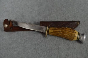 Ideal Products Co. Solingen Germany Hunting Knife, Leather Sheath - Picture 1 of 14