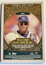2023 Allen & Ginter Double Rip Card Sammy Sosa /Cody Bellinger Unripped 17/24