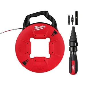 Cinta para peces de poliéster Milwaukee de 200 pies con líder de metal flexible con 7 en 1 - Imagen 1 de 11
