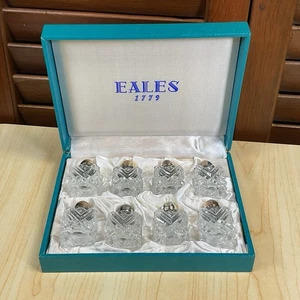 Vintage Eales 1779 Silver Plated Mini Salt and Pepper Shaker Glass 2" Set of 8 - Picture 1 of 16