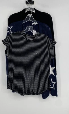 Blusa Top Maurices Mujer Negra Blanca Rayas Manga Corta Talla XS Lote De 3 Foto 1 de 4