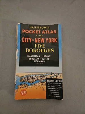 Vintage Pocket Atlas Of New York City.  Copyright 1962 - Image 1 of 4