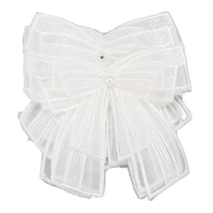 2 Rolls Embroidered Lace Trim Bow Soft Double Layer Mesh Beaded Bow Lace Zz1 - Picture 1 of 12