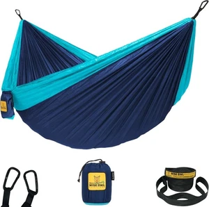 Hamaca portátil Wise Owl Outfitters camping con correas de árbol doble búho - Imagen 1 de 10