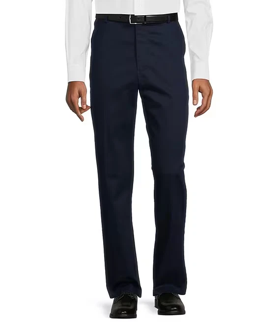 ROUNDTREE & YORKE Navy Blue TravelSmart Stretch Flat Front Dress Pants NEW 58x32 - Image 1 of 1