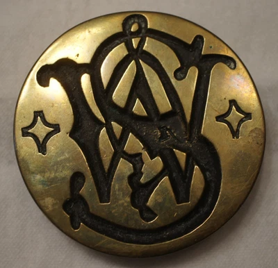 S & W ----2- 11/16” Brass Belt Buckle, Smith & Wesson - Image 1 of 3