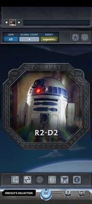 Topps Star Wars Card Trader Legendary Foundry Black Medallion 4cc R2-D2  - Image 1 of 2