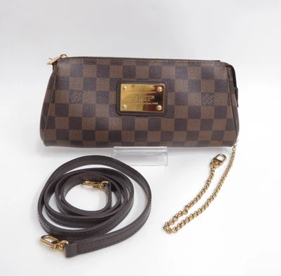 Auténtico bolso Louis Vuitton Damier Level Eva accesorios N55213 cadena F#47637 Foto 1 de 4