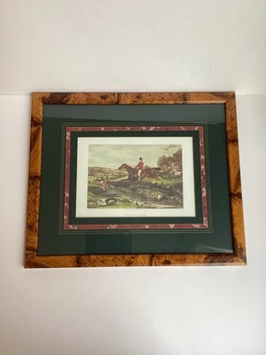 William Shayer FULL CRY Fox Hunt Print CR Stock 17x14 imitación caparazón de tortuga enmarcado Foto 1 de 4