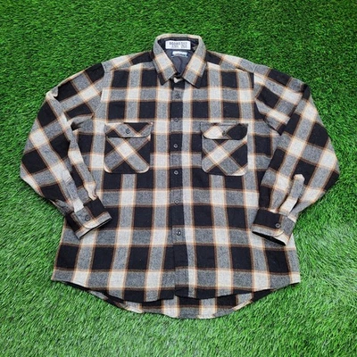 Vintage 90s Field-Master Shadow Plaid Western Shirt Large 23x30 Rugged - Image 1 of 4