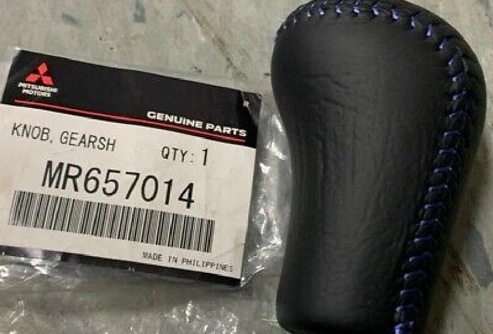 Perilla de cambio genuina Mitsubishi LANCER EVO5 EVO6 puntada azul MR657014 F/S Foto 1 de 1