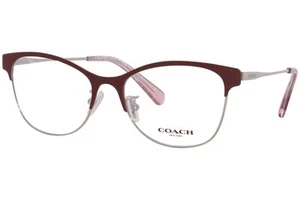 Coach HC5111 9348 Eyeglasses Women's Burgundy/Silver Full Rim Cat Eye 53mm - Picture 1 of 5