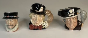 Royal Doulton Long John Silver Pitcher, Beefeater & Mad Hatter Mugs - Vintage - Picture 1 of 10