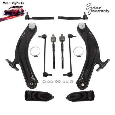10 Front Lower Control Arm Sway Bar Link Tie Rod Kit For 14-18 Nissan Rogue - Изображение 1 из 4