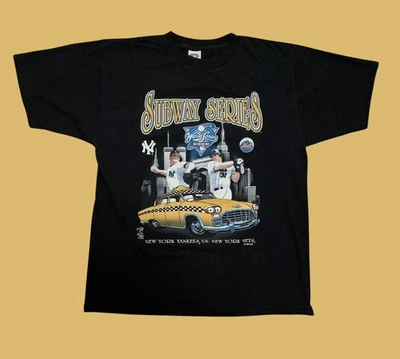 Camisa De Colección New York Yankees Mets Serie Mundial de Metro Grande Piazza Clemens MLB Foto 1 de 3