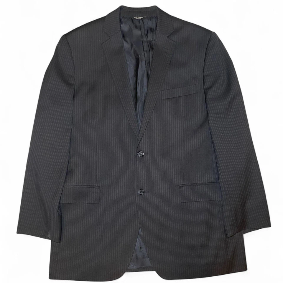 Blazer Raro Vintage Dolce & Gabbana Italia Negro Rayas 100% Lana Talla 42R Usado en Excelente Condición Foto 1 de 4