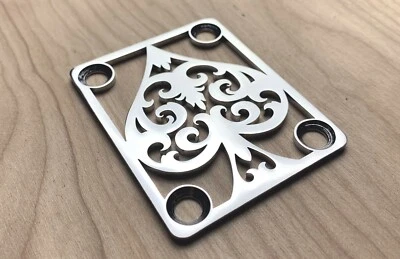 Placa de cuello SPADE para tu guitarra o bajo - Cromo Foto 1 de 3