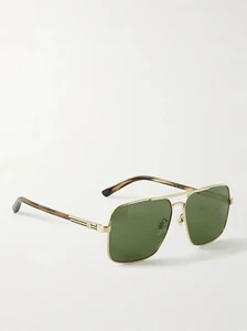 Gafas de sol Gucci Avlator en metal dorado - totalmente nuevas, PVP £445 - Imagen 1 de 15