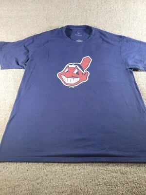 Fanatics Cleveland Indians Mens XL T-Shirt #28 Corey Kluber Navy Blue Red - Image 1 of 4