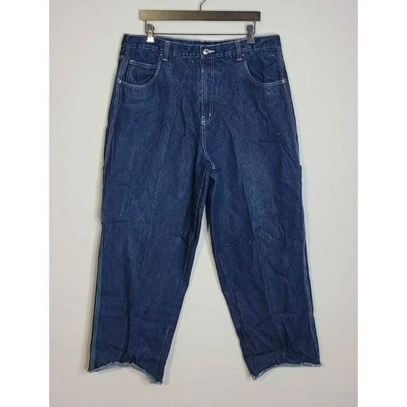 Vintage Iceberg History Carpenter Wide Leg Blue Jeans 90s Fit Hip Hop Mens Sz 38 - Image 1 of 4